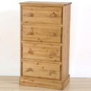 FurnitureToday County Durham pine 4 drawer Wellington chest
