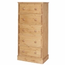 FurnitureToday County Durham pine 5 drawer Wellington chest