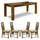 FurnitureToday Cuba Acacia Extending Dining Table and Slatted