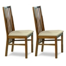 FurnitureToday Cuba Acacia Slatted Chair - Set of 2