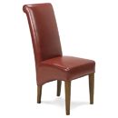 Cuba Indian red leather dining chair
