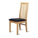 Cuba Oak Living Slatted Leather Chair