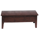 Cube mahogany coffee table with 3 drawers