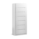 FurnitureToday Dakota High Gloss White 7 Drawer Tallboy