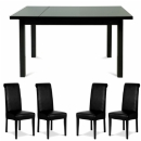 FurnitureToday Deco Extending Dining Set with Roll Back Chairs