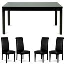 FurnitureToday Deco Fixed Top Table with Roll Back Chairs