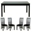 FurnitureToday Deco Fixed Top Table with Slat Back Chairs
