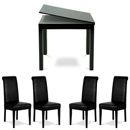 FurnitureToday Deco Square Extending Table with Roll Back Chairs