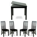 FurnitureToday Deco Square Extending Table with Slat Back Chairs