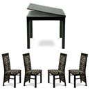 FurnitureToday Deco Square Extending Table with Swirl Fabric