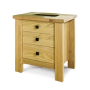 FurnitureToday Denver Oak 3 Drawer Bedside Table