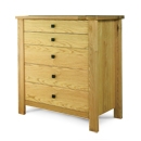 FurnitureToday Denver Oak 5 Drawer Chest of Drawers