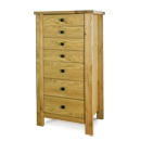 FurnitureToday Denver Oak 7 Drawer Tall Chest of Drawers