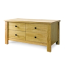 FurnitureToday Denver Oak Low 4 Drawer Chest of Drawers