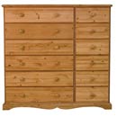 FurnitureToday Devon Pine 12 drawer combination chest
