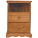 FurnitureToday Devon Pine 2 drawer bedside with shelf