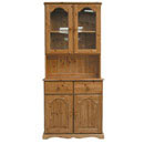 FurnitureToday Devon Pine 2 drawer glazed top dresser