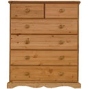 FurnitureToday Devon Pine 2 over 4 drawer chest