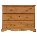 FurnitureToday Devon Pine 3 drawer low chest