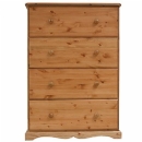 FurnitureToday Devon Pine 4 drawer deep chest