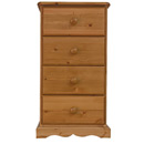 FurnitureToday Devon Pine 4 drawer tall chest