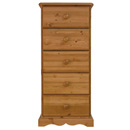 FurnitureToday Devon Pine 5 drawer tall chest