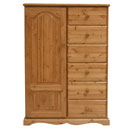 FurnitureToday Devon Pine 6 drawer combination wardrobe