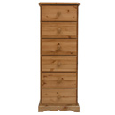 FurnitureToday Devon Pine 6 drawer tall chest