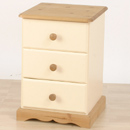 FurnitureToday Devon pine painted 3 drawer bedside