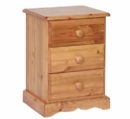 FurnitureToday Devon Pine small 3 drawer bedside