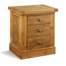 FurnitureToday Distressed Oak 3 Drawer Bedside