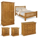 FurnitureToday Distressed Oak Bedroom Set