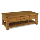 FurnitureToday Distressed Oak Coffee Table with Drawer
