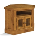 FurnitureToday Distressed Oak Corner TV Unit