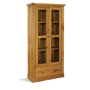 FurnitureToday Distressed Oak Display Cabinet