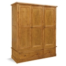 FurnitureToday Distressed Oak Triple Wardrobe