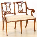 FurnitureToday Double Lyre Two Seat Bench