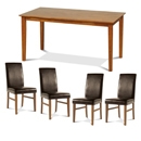 FurnitureToday Dovedale Pine Brown Dining Set