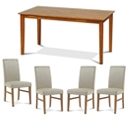 FurnitureToday Dovedale Pine Ivory Dining Set