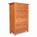 FurnitureToday Eden Park cherry wood tallboy 6 draw chest