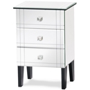 FurnitureToday Florence Mirrored bedside with glass handles