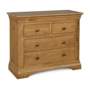 FurnitureToday French Style Oak 4 Drawer Chest