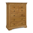 FurnitureToday French Style Oak 7 Drawer Chest