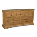 FurnitureToday French Style Oak 7 Drawer Combi Chest