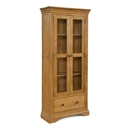 FurnitureToday French Style Oak Glazed Display Cabinet