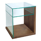 FurnitureToday Glass and wood lamp table