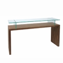 FurnitureToday Glass and Wood Wylou Console Table
