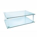 FurnitureToday Glass Coffee table with Tubed Legs