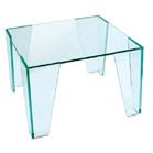 FurnitureToday Glass lamp table with tapered leg