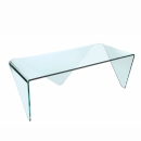 FurnitureToday Glass Origami Curved Coffee Table